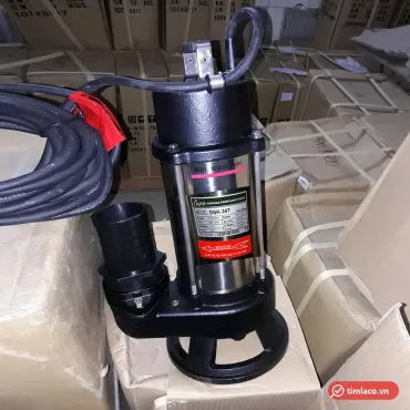 Máy bơm chìm nước thải APP DSK-30T thân inox, đế gang đen, tem ghi model DSK-30T