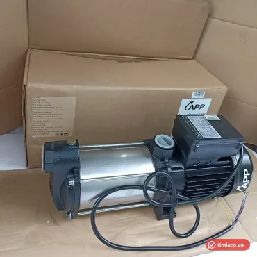 Máy bơm đa tầng cánh APP dòng MT, buồng bơm inox nằm ngang, đặt cạnh thùng hàng APP (ảnh minh hoạ dòng hàng)