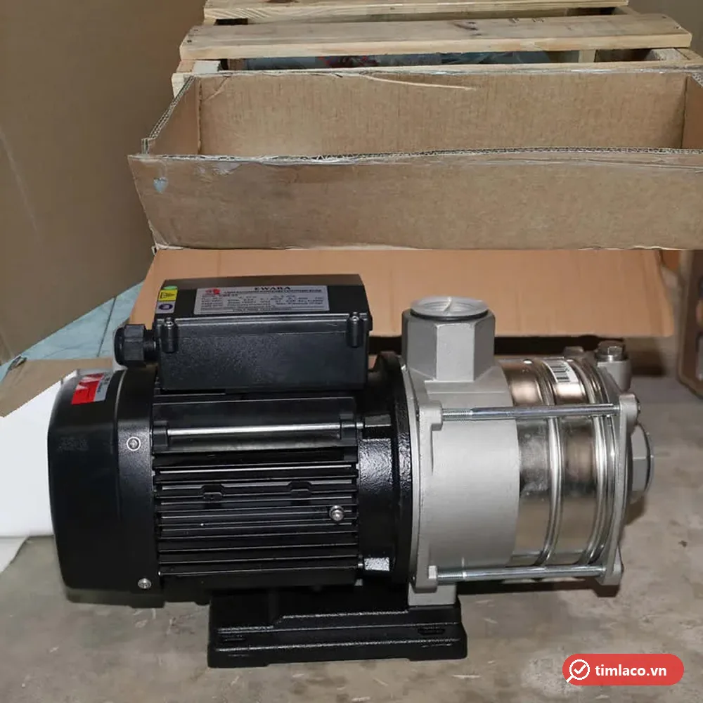 Máy bơm trục ngang đa tầng cánh Ewala CM8-25, động cơ đen, thân bơm inox nhiều tầng cánh (ảnh minh hoạ dòng hàng)