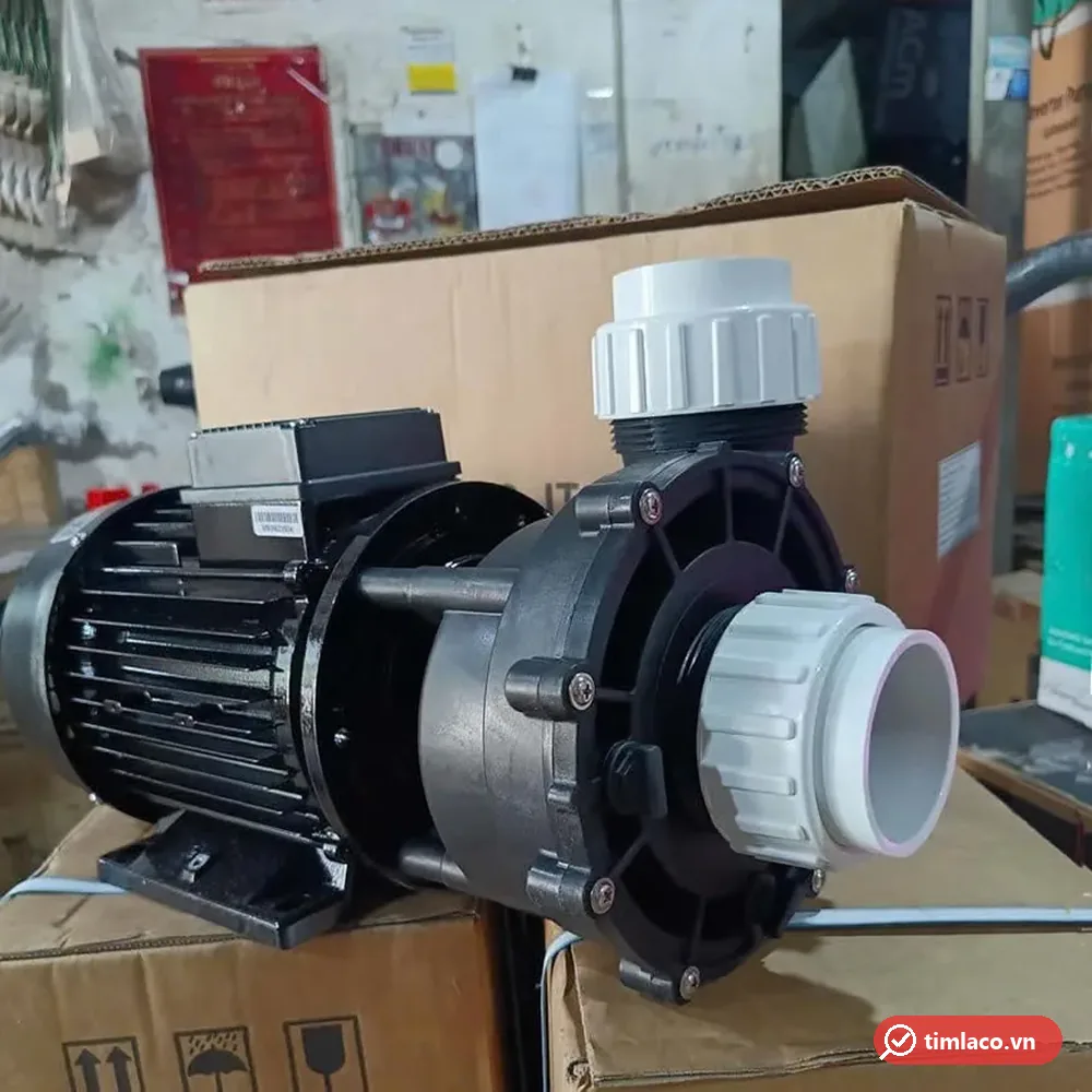 Máy bơm đầu nhựa Ewala dòng WP300 lắp sẵn rắc co nhựa ở cổng hút và cổng xả (ảnh minh hoạ dòng hàng)