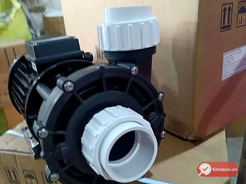 Đầu bơm nhựa của máy bơm Ewala WP300-IT, cổng hút phía trước và cổng xả phía trên