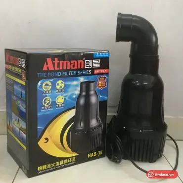 Máy bơm chìm Atman dòng HAS đặt cạnh hộp Pond Filter Series (ảnh minh hoạ dòng hàng)
