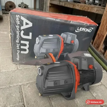 Máy bơm tự mồi Lepono dòng AJm thân gang xám đặt trước hộp AJm Self-priming Jet Pump (ảnh minh hoạ dòng hàng)