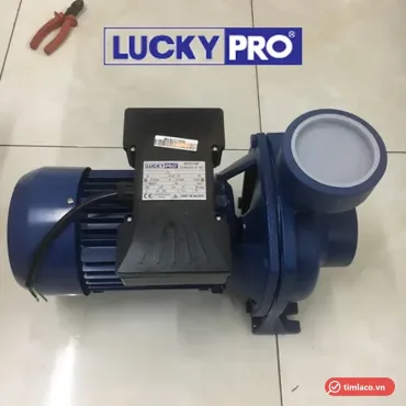 Máy bơm ly tâm Lucky Pro họng lớn, hộp điện màu đen có tem Lucky Pro, nhìn từ trên xuống (ảnh minh hoạ dòng hàng)