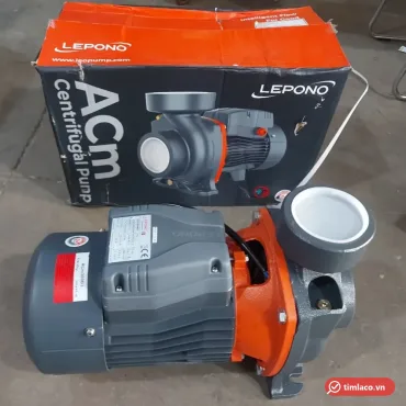 Máy bơm ly tâm đầu gang Lepono dòng ACm họng 3 inch đặt trước hộp hãng (ảnh minh hoạ dòng hàng)
