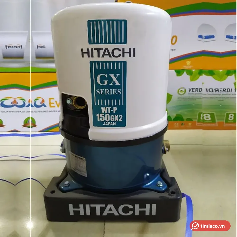 Máy bơm tăng áp tự động Hitachi WT-P150GX2 150W, nắp trắng ghi WT-P 150GX2