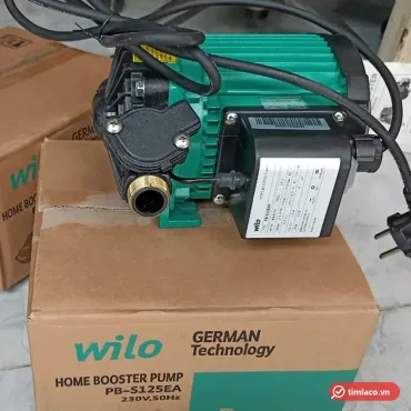 Máy bơm tăng áp Wilo PB-S125EA đặt trên thùng hàng ghi PB-S125EA 230V 50Hz