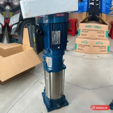 Máy bơm trục đứng đa tầng cánh Ewala dòng VM2, động cơ xanh gắn tem kim loại, thân inox (ảnh minh hoạ dòng hàng)