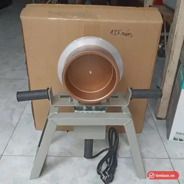 Máy hàn ống PPR D125 để bàn, bộ gia nhiệt gắn đầu hàn 125 trên khung chân đế màu xám
