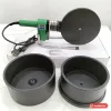 Máy hàn ống nhiệt PPR phi 200 thân xanh, bàn nhiệt tròn và cặp khuôn hàn âm dương đặt phía trước (ảnh minh hoạ dòng hàng)