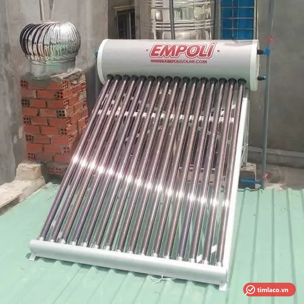 Máy nước nóng Empoli 16 ống, bình màu trắng, lắp trên mái tôn (ảnh minh hoạ dòng hàng)