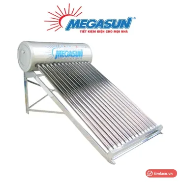 Máy nước nóng năng lượng mặt trời Megasun dạng ống chân không, chữ Megasun trên bình (ảnh minh hoạ dòng hàng)