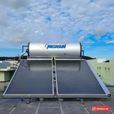 Máy nước nóng năng lượng mặt trời tấm phẳng Megasun, bồn chữ Megasun lắp trên sân thượng (ảnh minh hoạ dòng hàng)