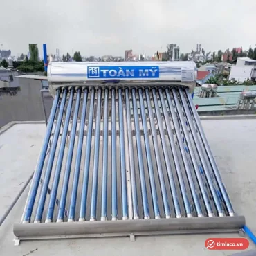 M&aacute;y nước n&oacute;ng năng lượng mặt trời To&agrave;n Mỹ 200 l&iacute;t 20 ống lắp tr&ecirc;n s&acirc;n thượng, nh&atilde;n To&agrave;n Mỹ tr&ecirc;n b&igrave;nh