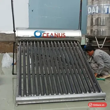 Máy nước nóng năng lượng mặt trời Oceanus 18 ống, nhãn Oceanus Solar Energy trên bình bảo ôn (ảnh minh hoạ dòng hàng)