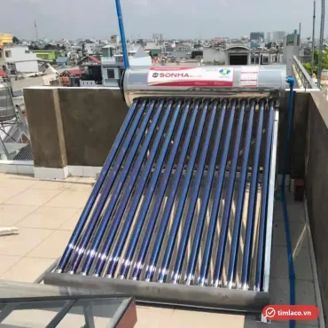 M&aacute;y nước n&oacute;ng năng lượng mặt trời Sơn H&agrave; Gold 160 l&iacute;t 16 ống lắp tr&ecirc;n s&acirc;n thượng, b&igrave;nh inox nh&atilde;n Sơn H&agrave;