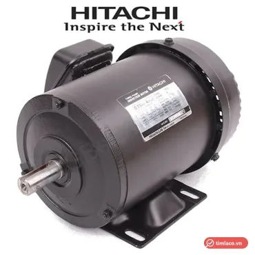 Motor điện 3 pha Hitachi vỏ th&eacute;p m&agrave;u đen c&oacute; ch&acirc;n đế, tem h&atilde;ng tr&ecirc;n th&acirc;n ghi 0,75 kW 4 cực (ảnh minh hoạ d&ograve;ng h&agrave;ng)