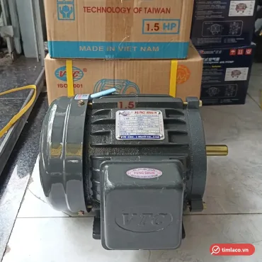 Motor VTC Yung Shun 1,5HP 1 pha m&agrave;u x&aacute;m d&aacute;n nh&atilde;n 1.5, ph&iacute;a sau l&agrave; th&ugrave;ng h&agrave;ng in 1.5 HP