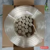 Cuộn ống nhựa dẻo trong 8 ly buộc dây trắng, đặt trong thùng carton